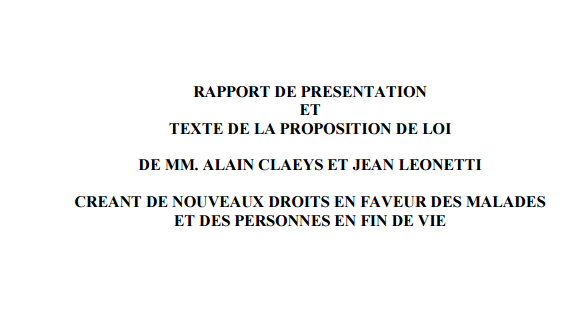 Rapport de MM. Alain Claeys et Jean Leonetti